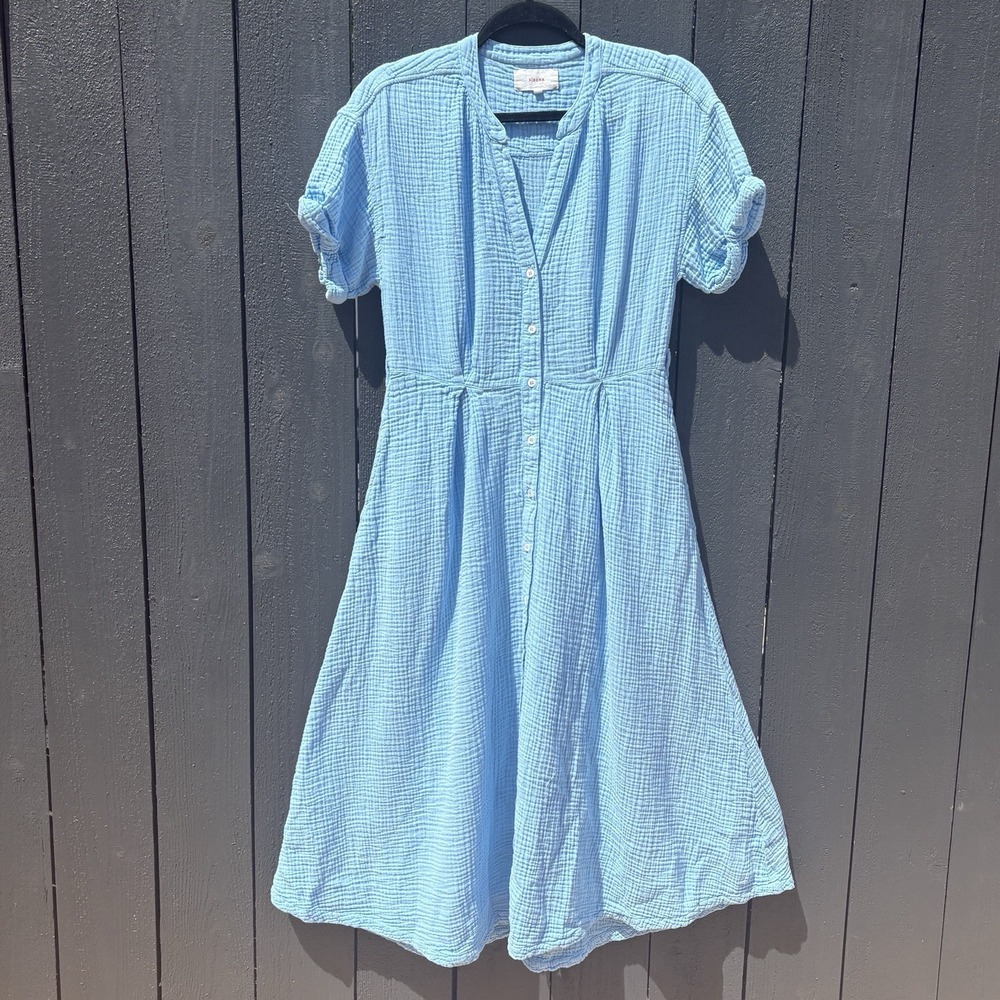 Xirena Cate Shirt Dress S Boho Coastal Beach Cottage Minimalist Midi Gauze USA